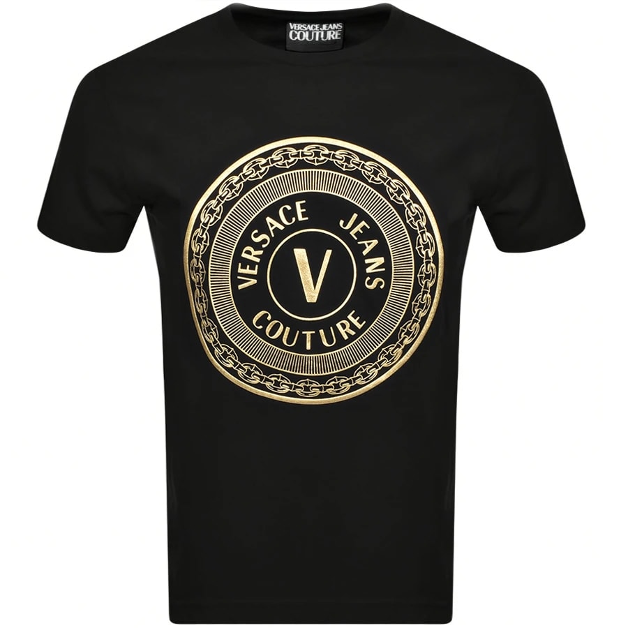 Alternative Image for ProductVersace Jeans Couture Foil Logo T Shirt Black1